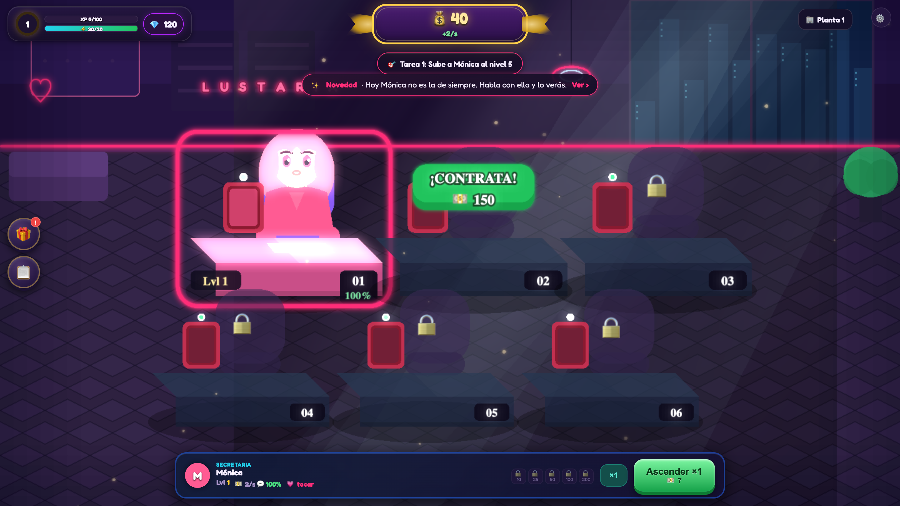 Screenshot of the Lustaria game prototype